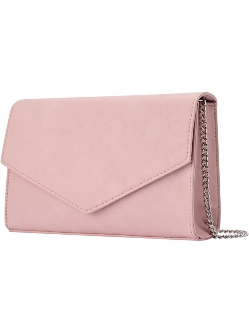 Women's Pink Faux Leather Clutch Purses Envelope Evening Shoulder Bag